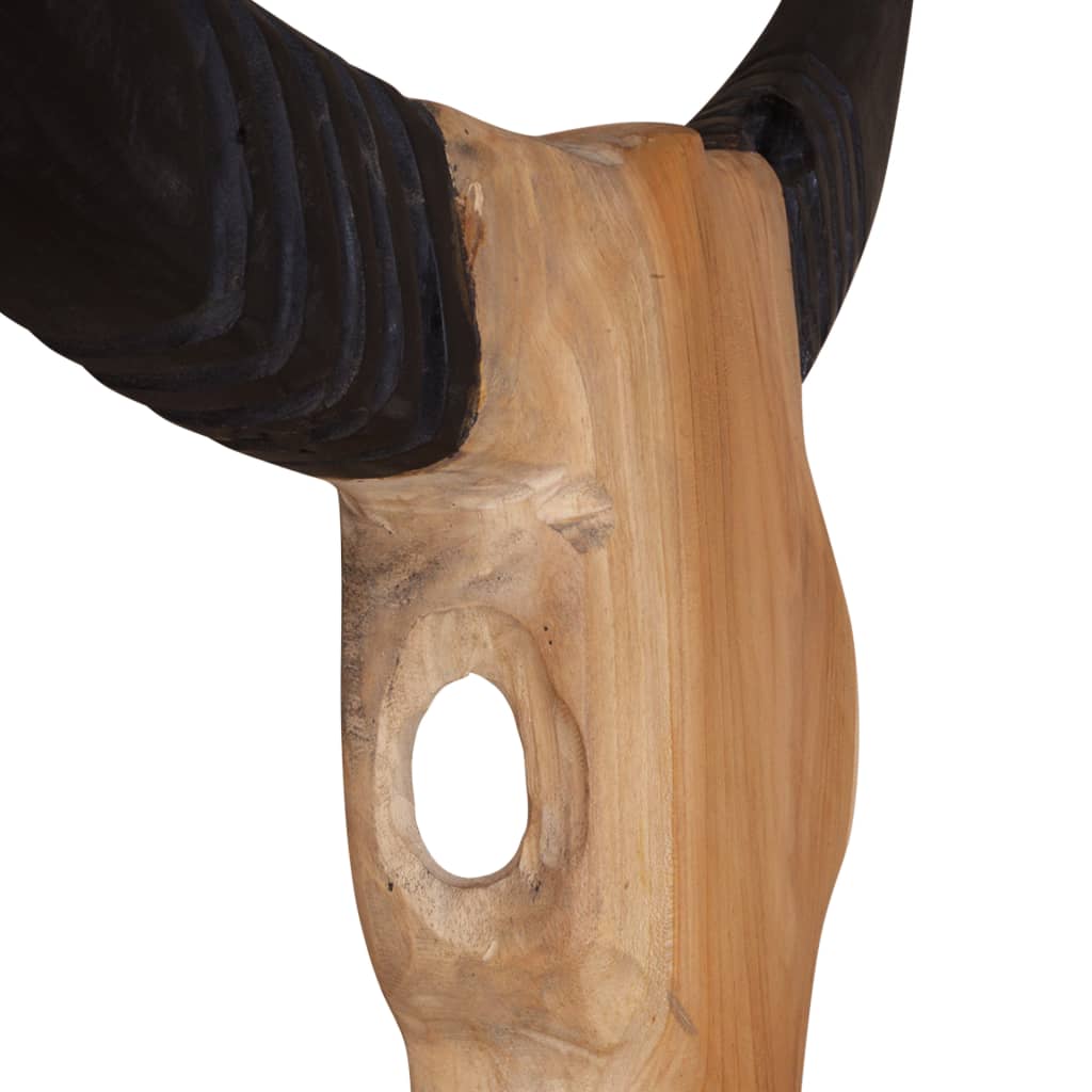 vidaXL bika koponya fali-dísz tíkfából 69 x 6 x 60 cm