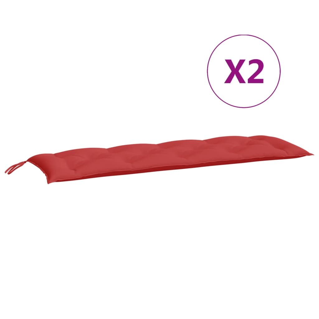 vidaXL 2 db piros oxford szövet kerti padpárna 150 x 50 x 7 cm