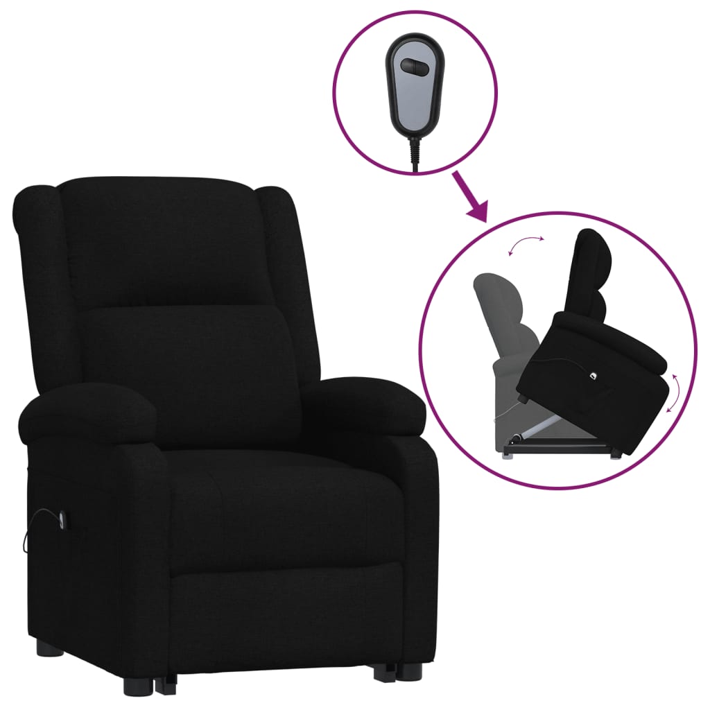 vidaXL fekete szövet felállást segítő fotel
