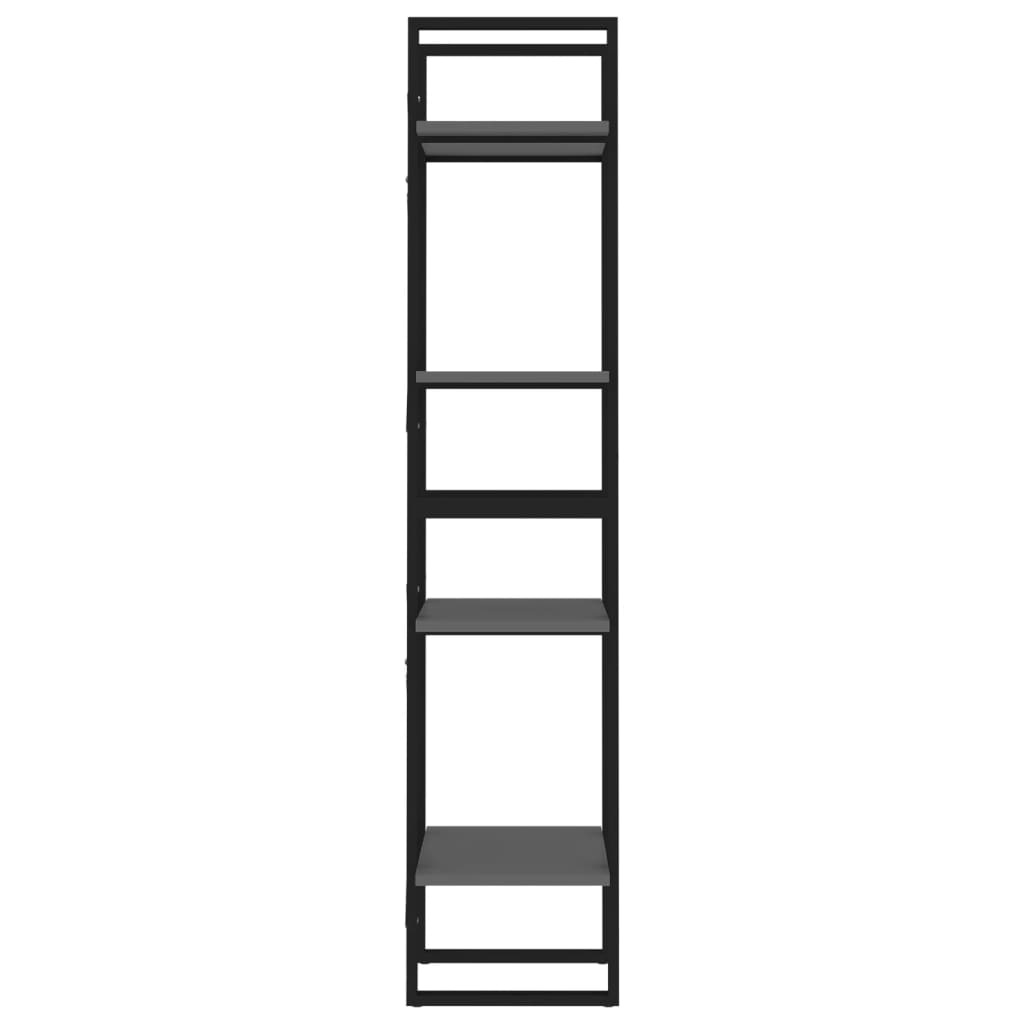 vidaXL 4-szintes szürke forgácslap könyvszekrény 40 x 30 x 140 cm