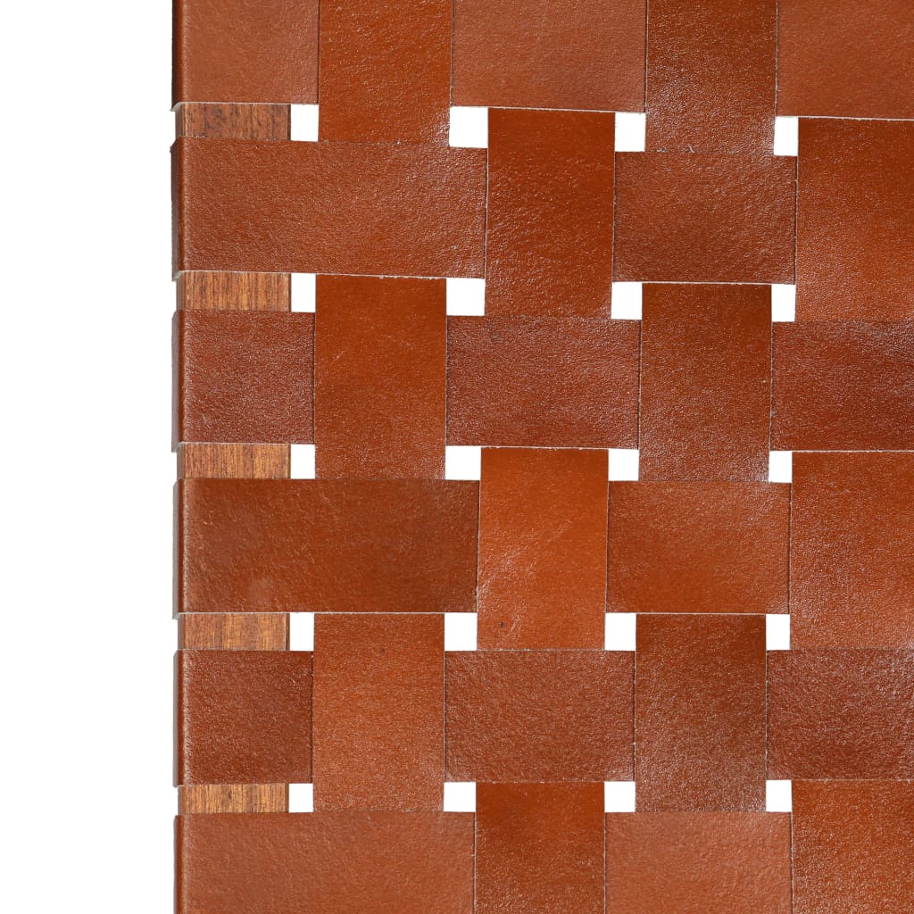vidaXL barna keresztcsíkos összecsukható valódi bőr szék