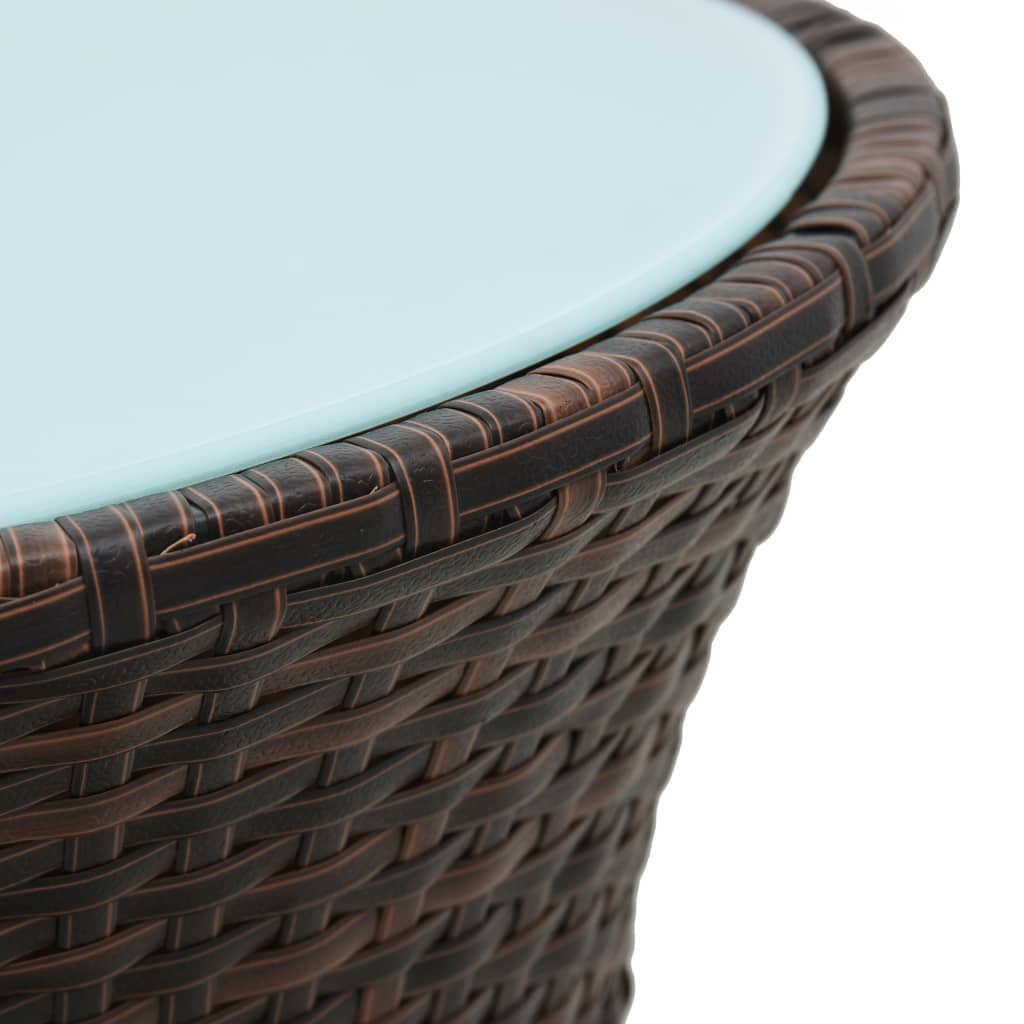 vidaXL barna polyrattan kerti dob alakú kisasztal