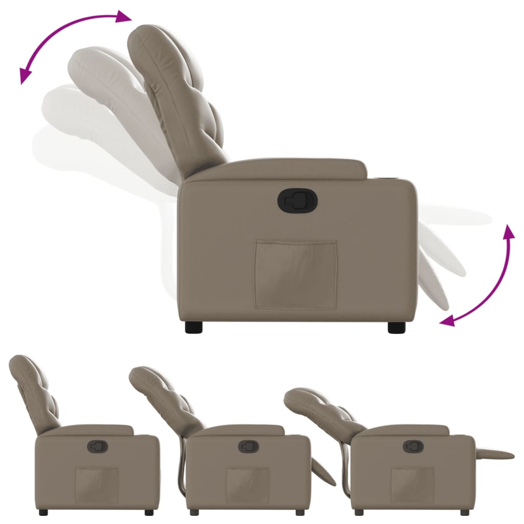 vidaXL kávészínű műbőr dönthető fotel
