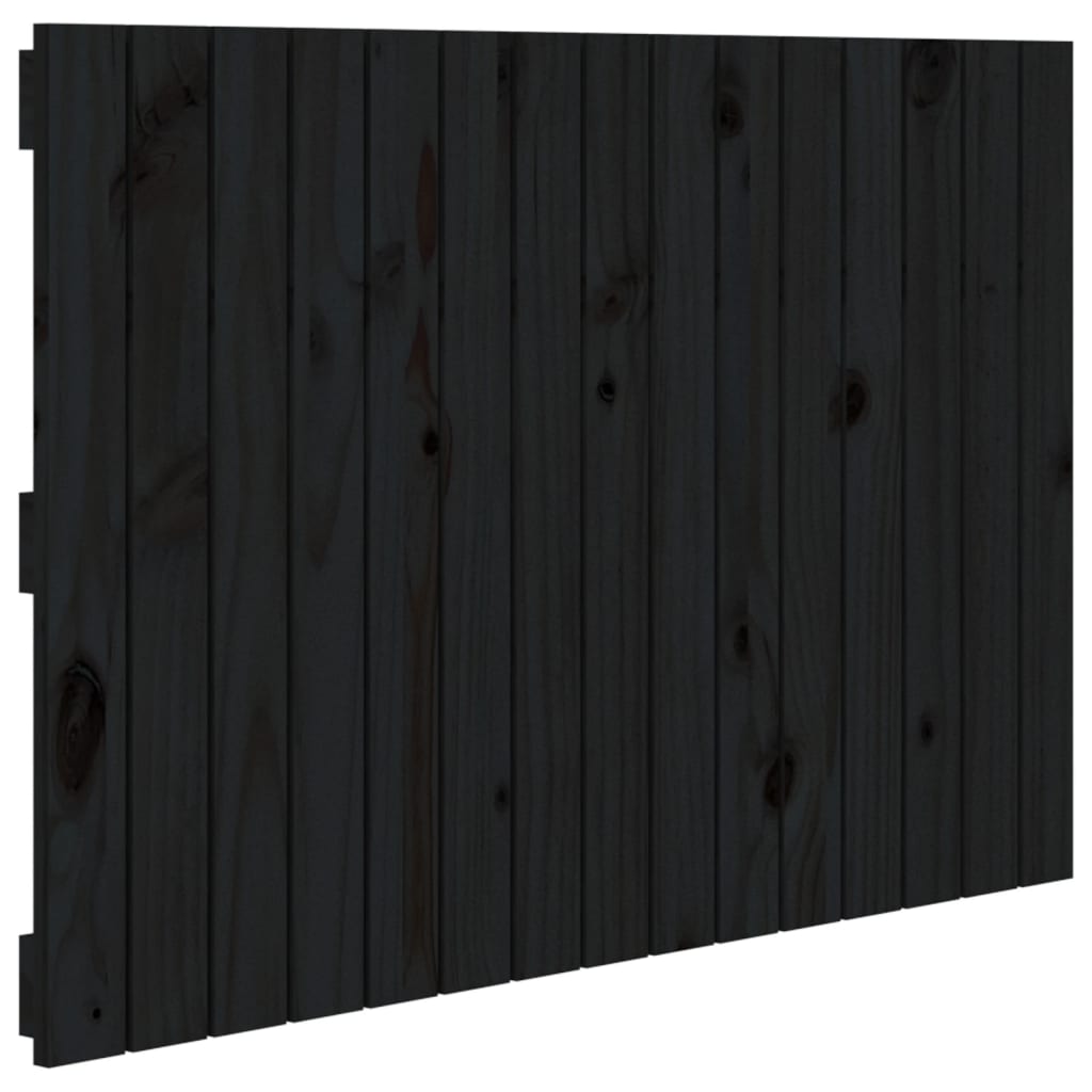 vidaXL fekete tömör fenyőfa fali fejtámla 95,5 x 3 x 60 cm
