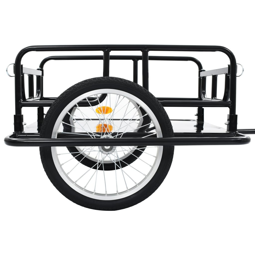 vidaXL fekete acél kerékpár-utánfutó 130 x 73 x 48,5 cm