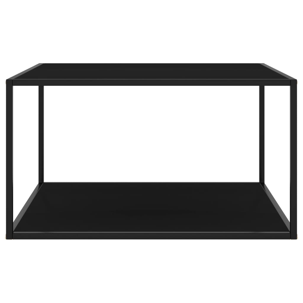 vidaXL fekete dohányzóasztal fekete üveggel 90 x 90 x 50 cm