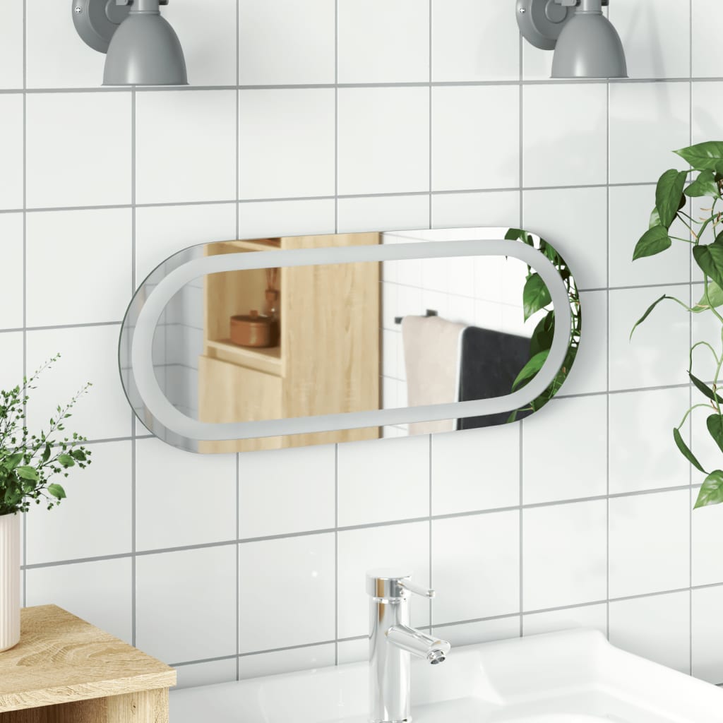 vidaXL ovális LED-es fürdőszobai tükör 50 x 20 cm