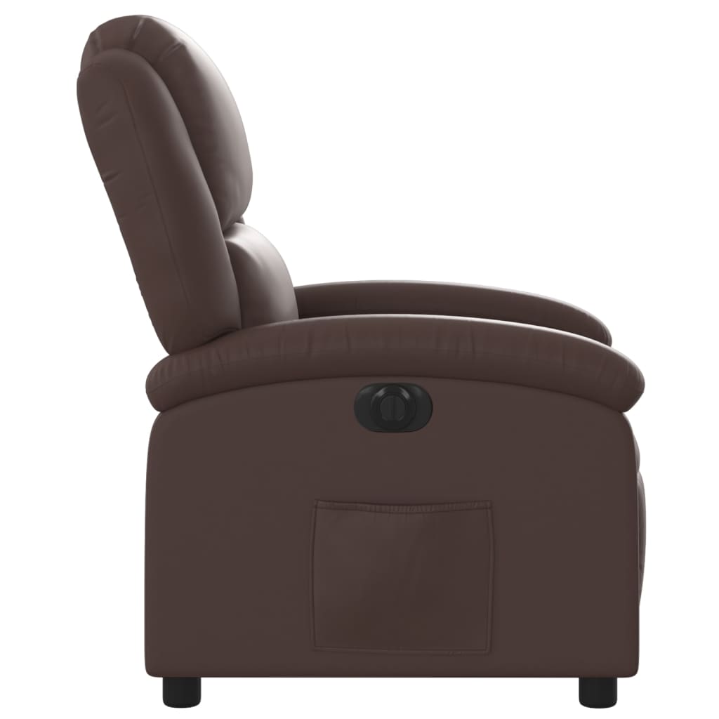 vidaXL barna műbőr elektromos dönthető fotel