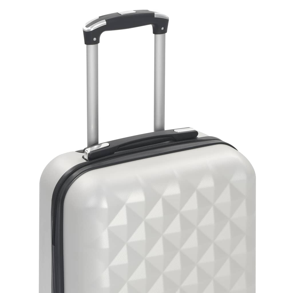 vidaXL fényes ezüstszínű keményfalú ABS gurulós bőrönd