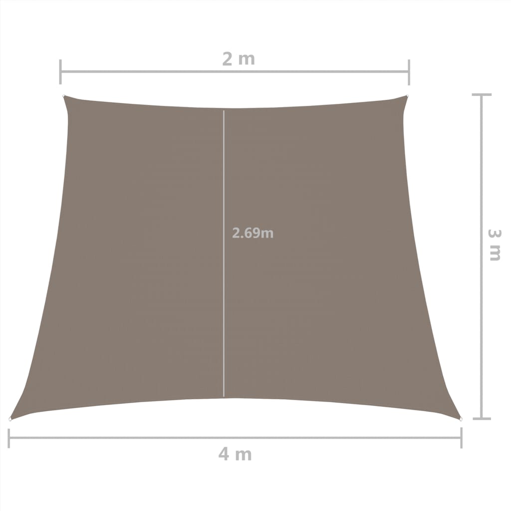 vidaXL tópszínű trapéz alakú oxford-szövet napvitorla 2/4 x 3 m