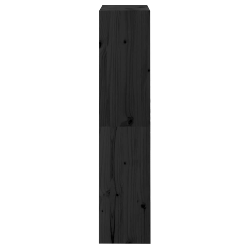 vidaXL fekete tömör fenyőfa könyvszekrény/térelválasztó 60x30x135,5 cm