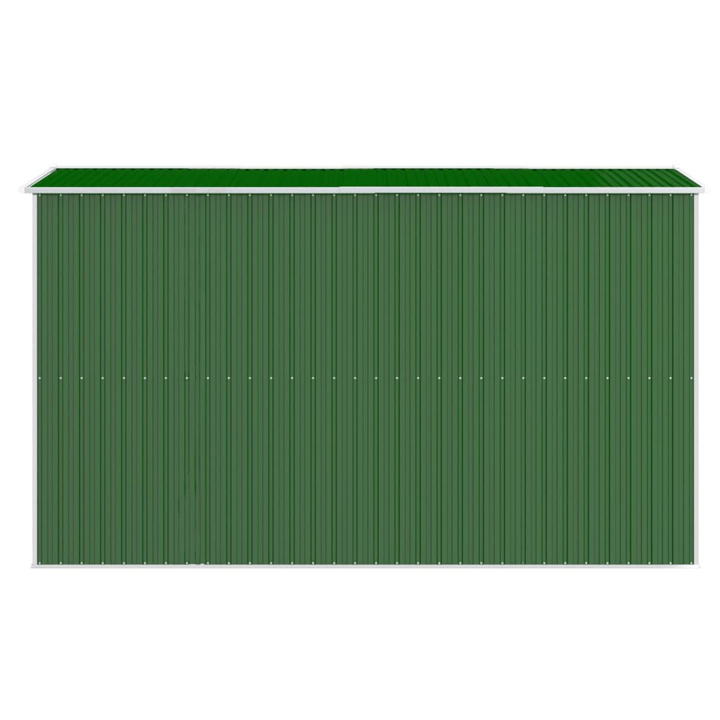 vidaXL zöld horganyzott acél kerti fészer 192x357x223 cm