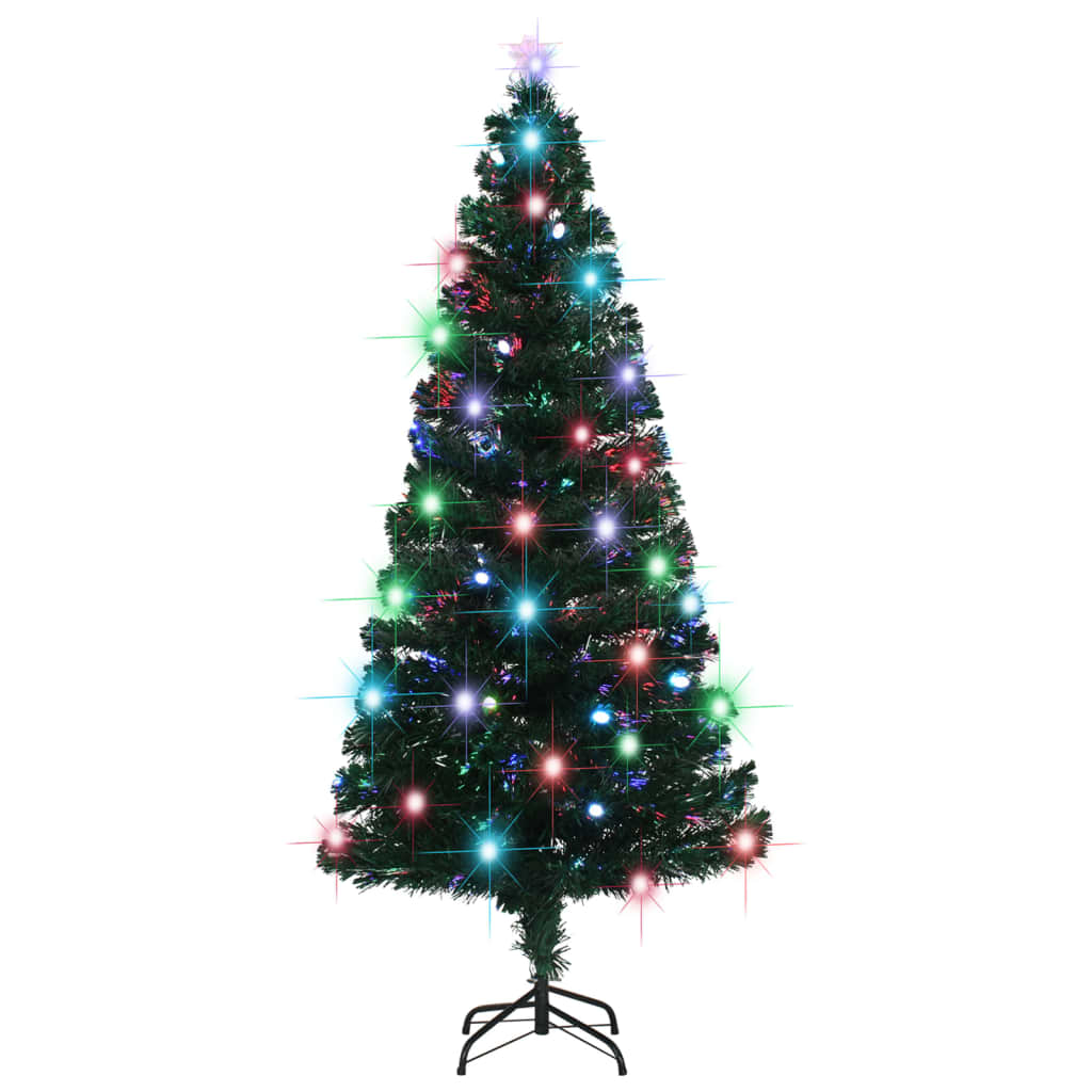 vidaXL száloptikás megvilágított karácsonyfa állvánnyal 180 cm