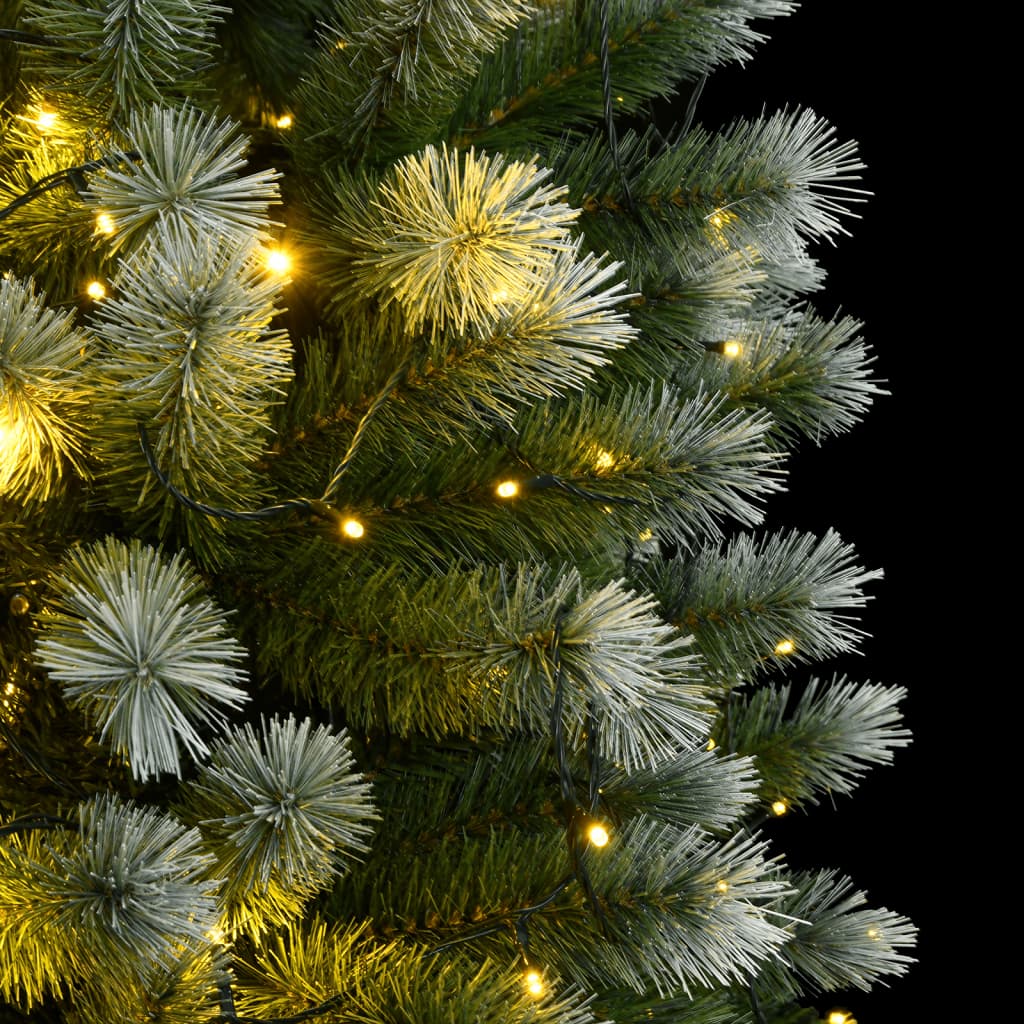 vidaXL csuklópántos műkarácsonyfa 150 LED-del és hóval 150 cm