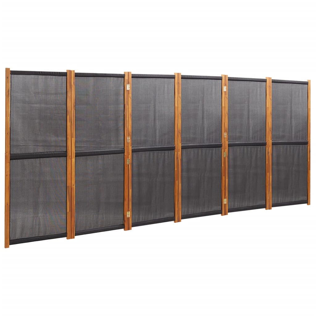 vidaXL fekete 6 paneles térelválasztó 420x180 cm