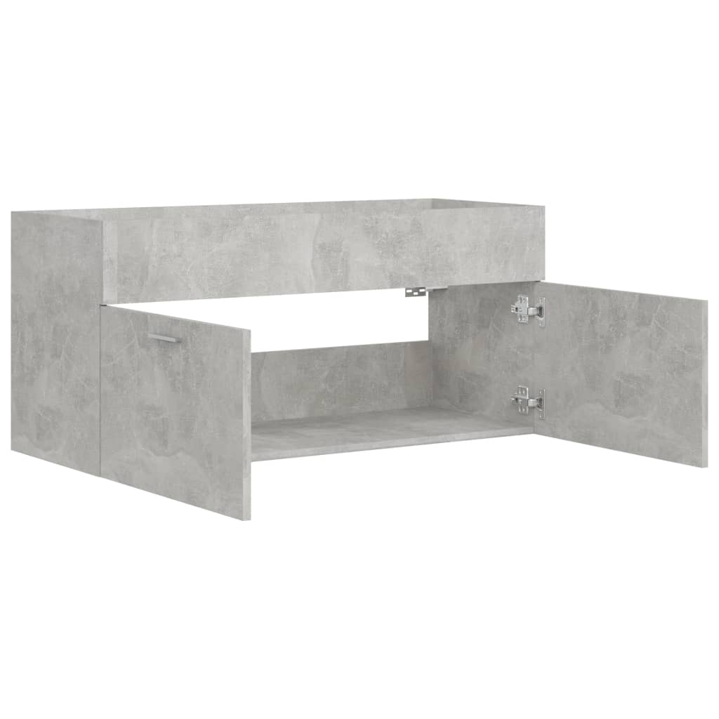 vidaXL betonszürke forgácslap mosdószekrény 100 x 38,5 x 46 cm