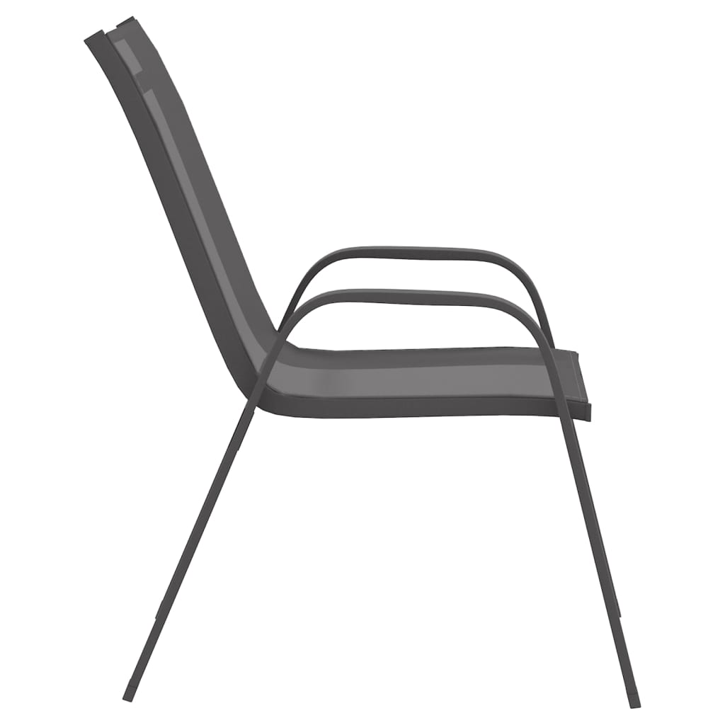 vidaXL 2 db szürke textilén rakásolható kerti szék