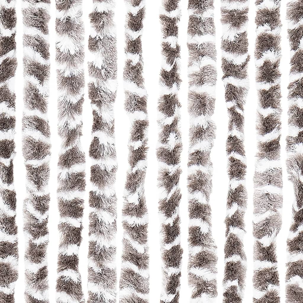 vidaXL tópszínű és fehér zsenília rovarfüggöny 100 x 230 cm