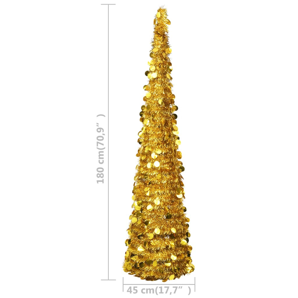 vidaXL aranyszínű pop-up PET műkarácsonyfa 180 cm