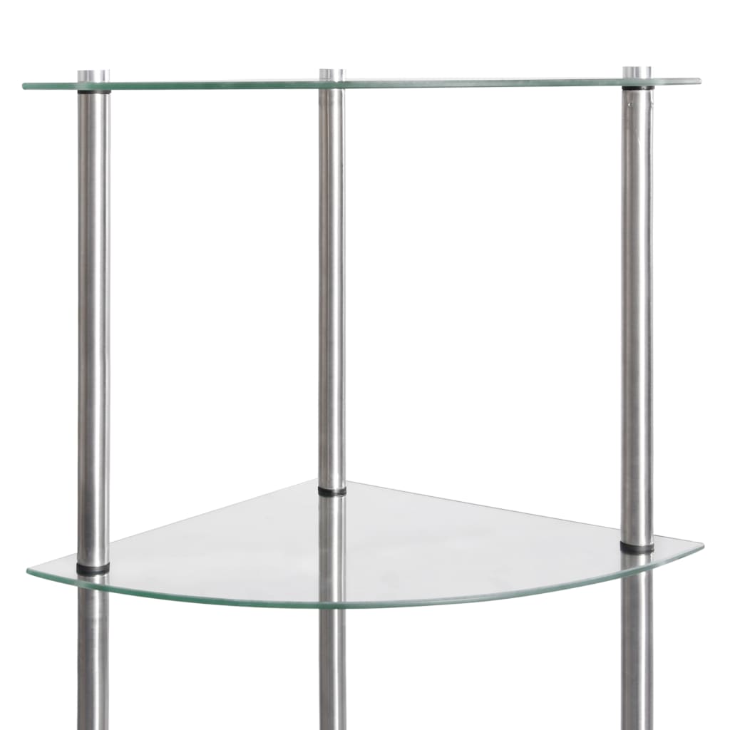vidaXL 6 szintes átlátszó edzett üveg polc 30 x 30 x 160 cm