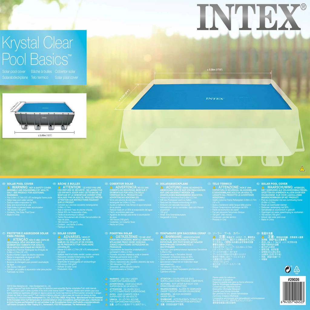 Intex téglalap alakú szolártakaró medencére 549 x 274 cm 29026