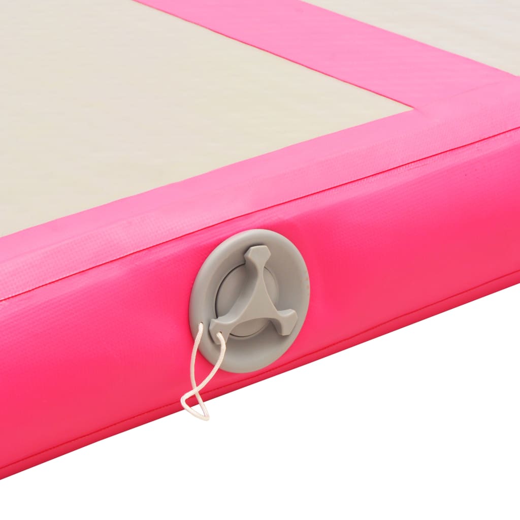 vidaXL rózsaszín PVC felfújható tornaszőnyeg pumpával 600x100x10 cm