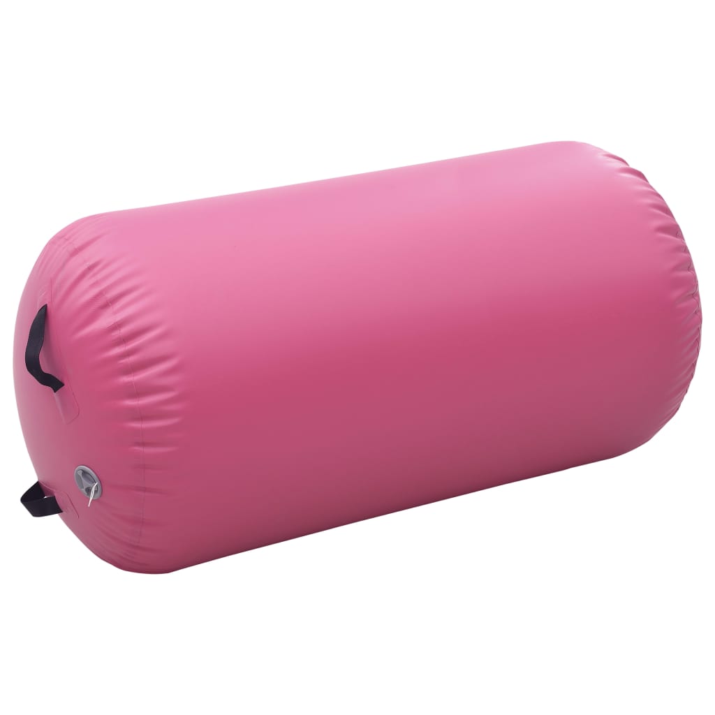 vidaXL rózsaszín PVC felfújható tornahenger pumpával 100 x 60 cm
