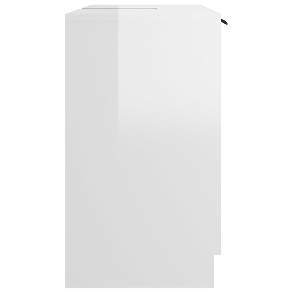vidaXL magasfényű fehér szerelt fa fürdőszobaszekrény 64,5x33,5x59cm