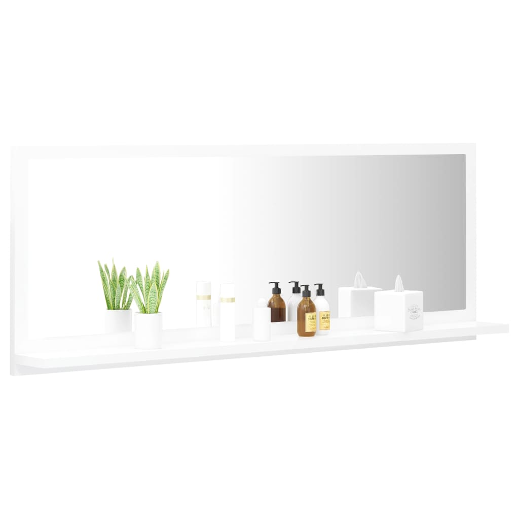 vidaXL fehér forgácslap fürdőszobai tükör 100 x 10,5 x 37 cm