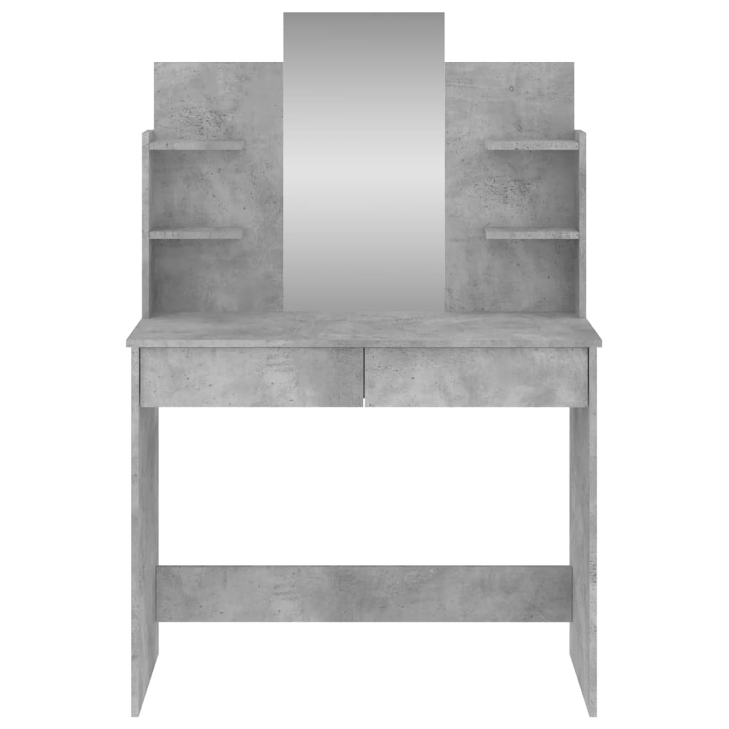 vidaXL betonszürke fésülködőasztal tükörrel 96 x 39 x 142 cm