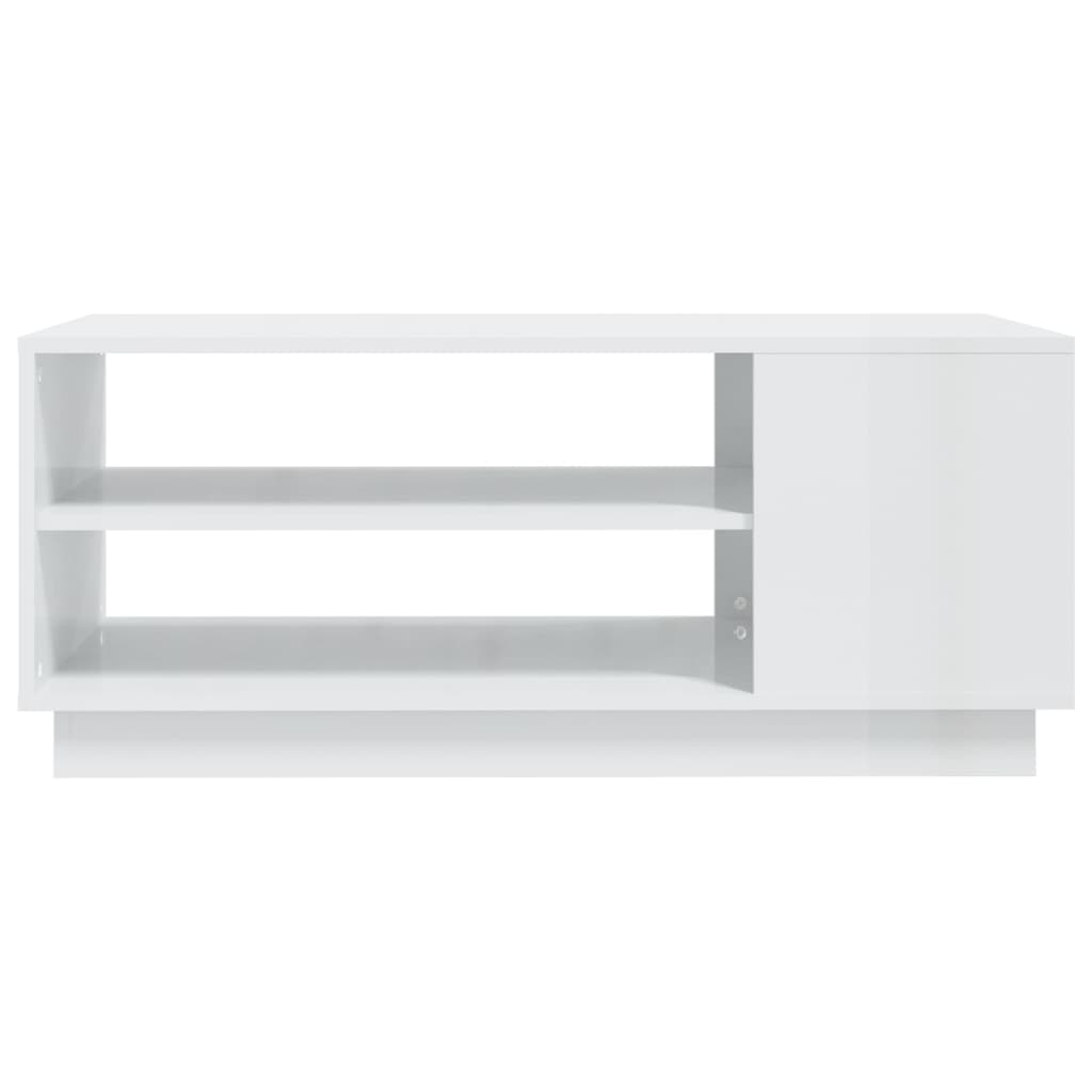 vidaXL magasfényű fehér forgácslap dohányzóasztal 102 x 55 x 43 cm