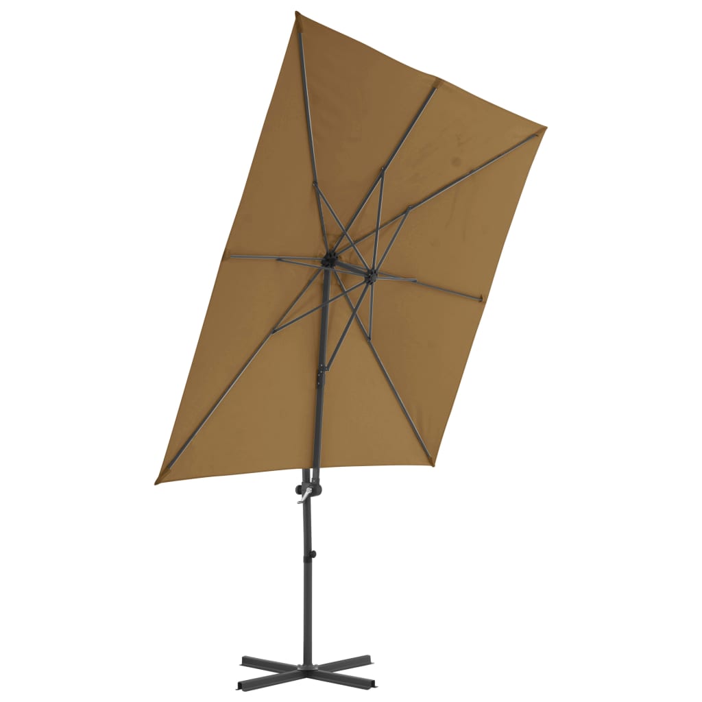 vidaXL topszínű kültéri napernyő hordozható talppal