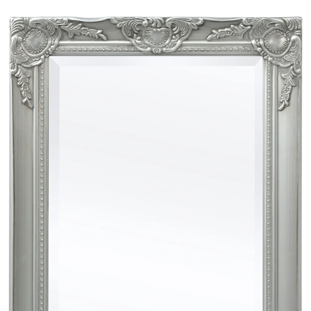 vidaXL ezüstszínű barokk stílusú fali tükör 140 x 50 cm