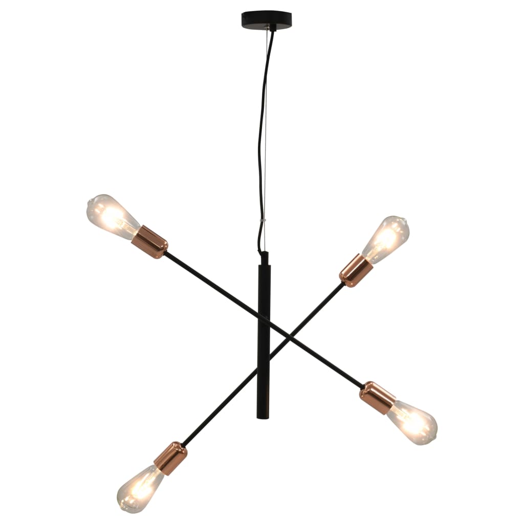 vidaXL fekete-rézszínű mennyezeti lámpa izzókkal 2 W E27