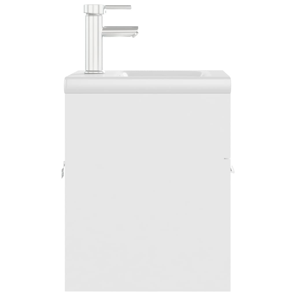 vidaXL fehér forgácslap mosdószekrény beépített mosdókagylóval