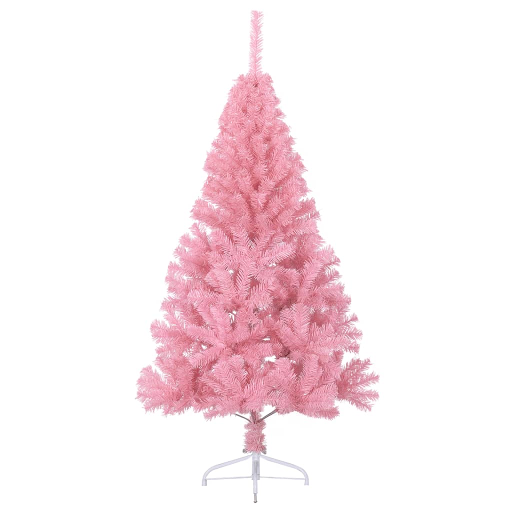 vidaXL rózsaszín PVC fél műkarácsonyfa állvánnyal 120 cm