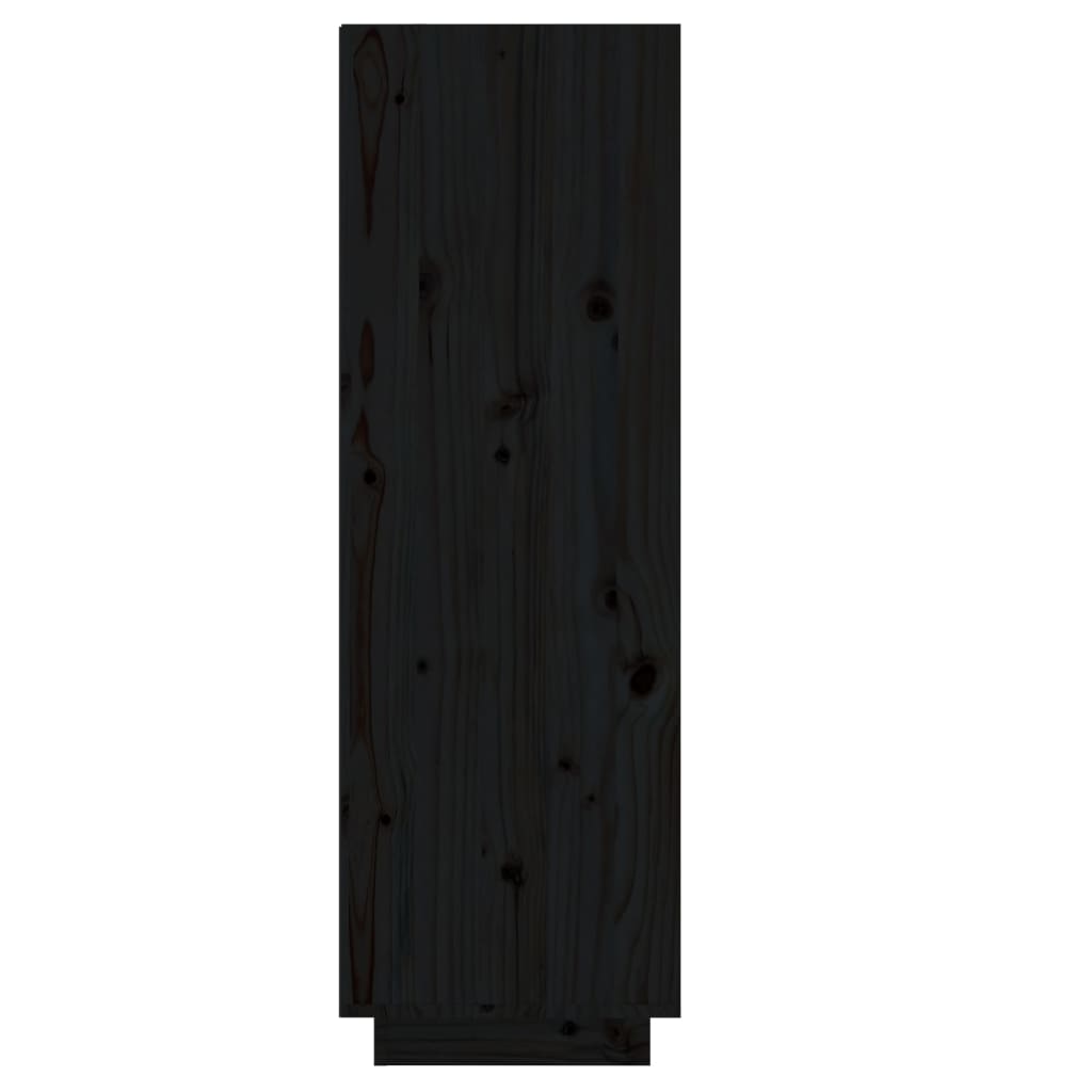 vidaXL fekete tömör fenyőfa cipőszekrény 34 x 30 x 105 cm