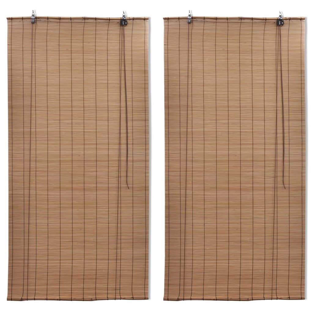 vidaXL 2 db barna bambusz redőny 120 x 220 cm