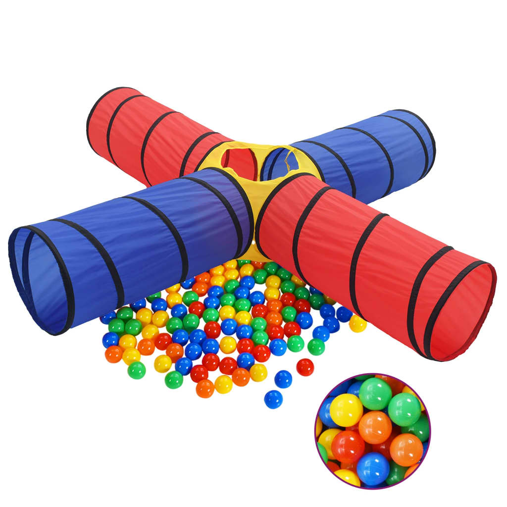 vidaXL többszínű gyerek-játszóalagút 250 labdával