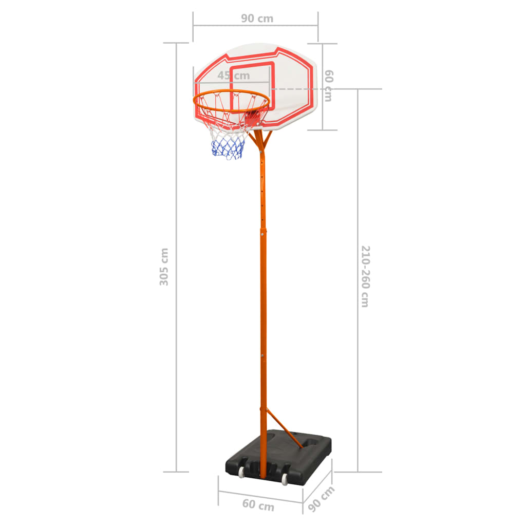 vidaXL kosárlabdapalánk-készlet 305 cm