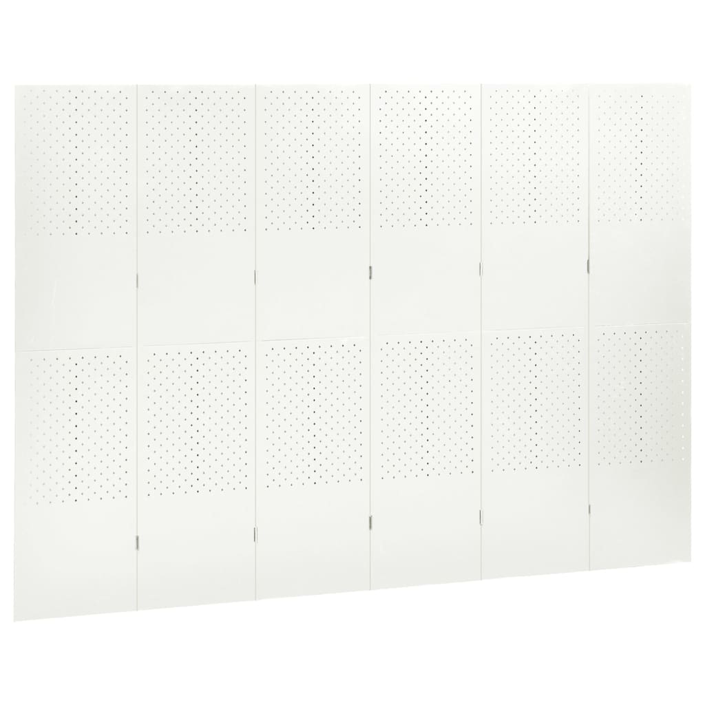 vidaXL fehér acél 6-paneles paraván 240 x 180 cm