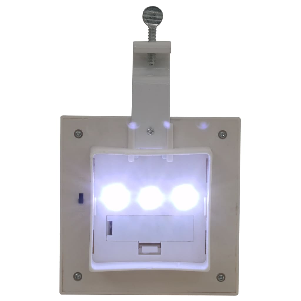 vidaXL 6 db négyszögletes fehér kültéri napelemes LED lámpa, 12 cm
