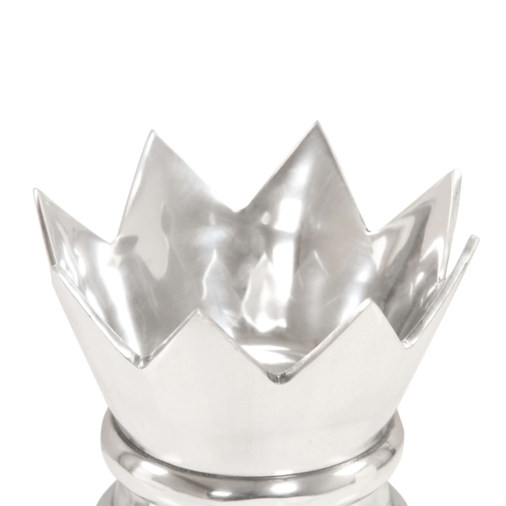 vidaXL ezüstszínű tömör alumínium királynő sakkszobor 58 cm