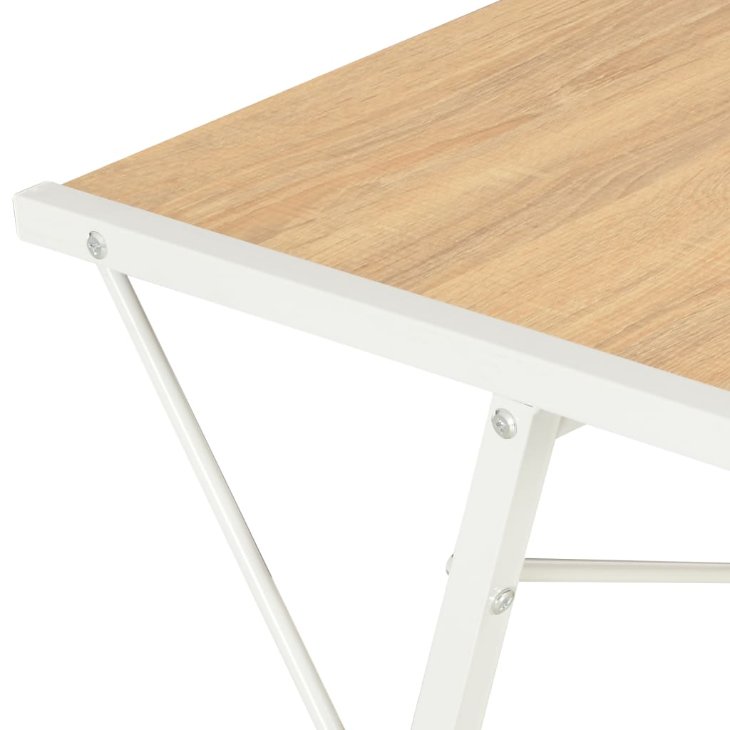 vidaXL fehér és tölgyszínű íróasztal polccal 116 x 50 x 93 cm