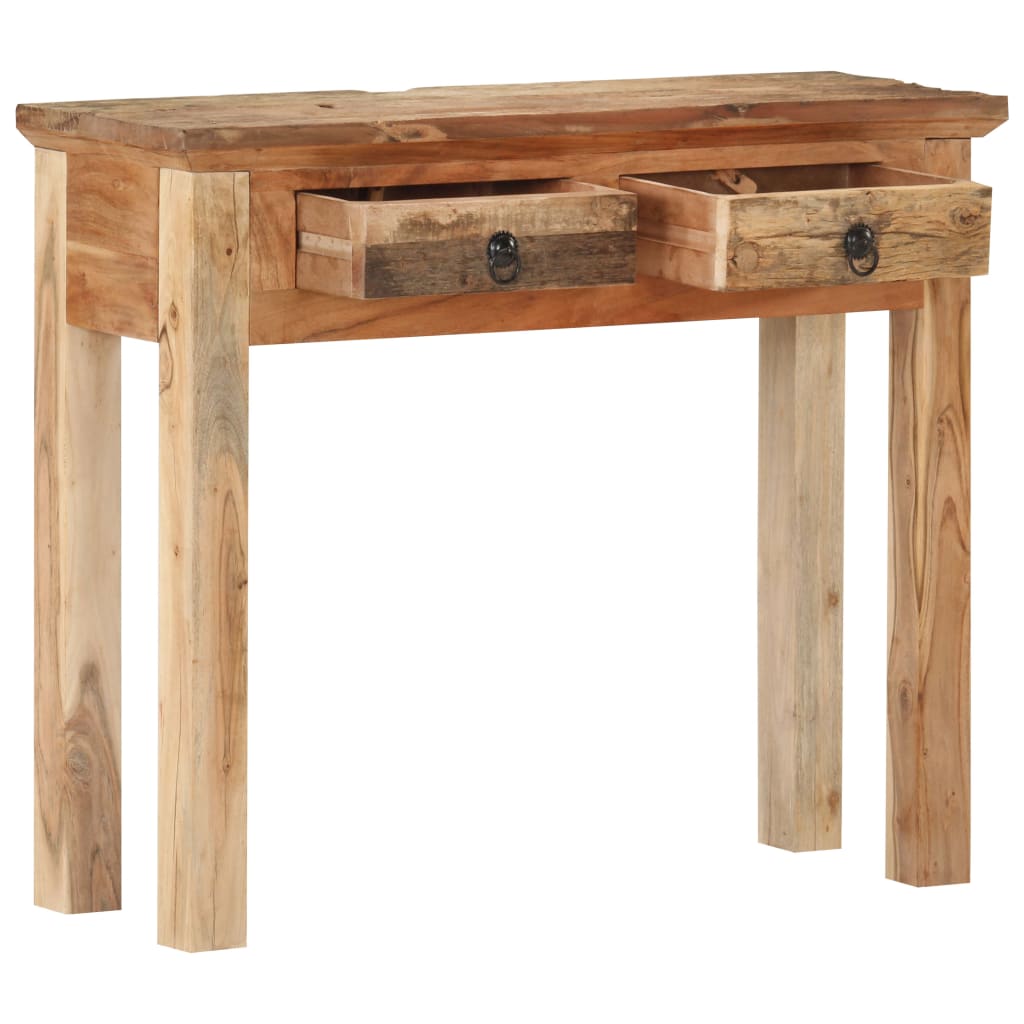 vidaXL tömör akácfa és újrahasznosított fa tálalóasztal 90,5x30x75 cm