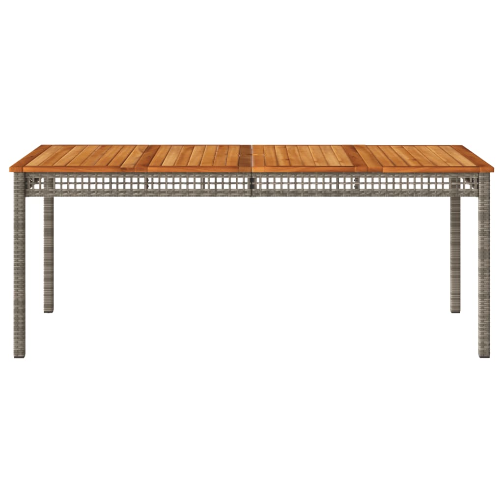 vidaXL szürke polyrattan és akácfa kerti asztal 180 x 90 x 75 cm