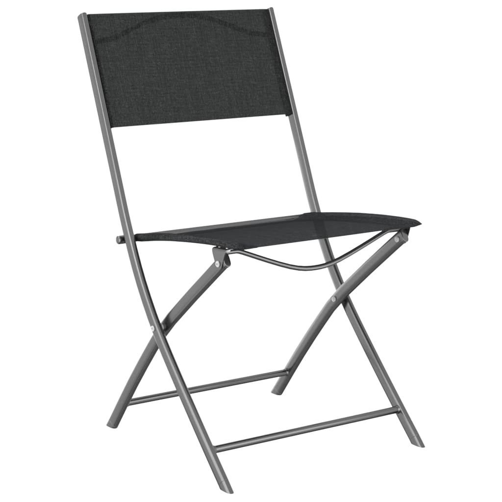 vidaXL 4 db fekete acél és textilén összecsukható kültéri szék