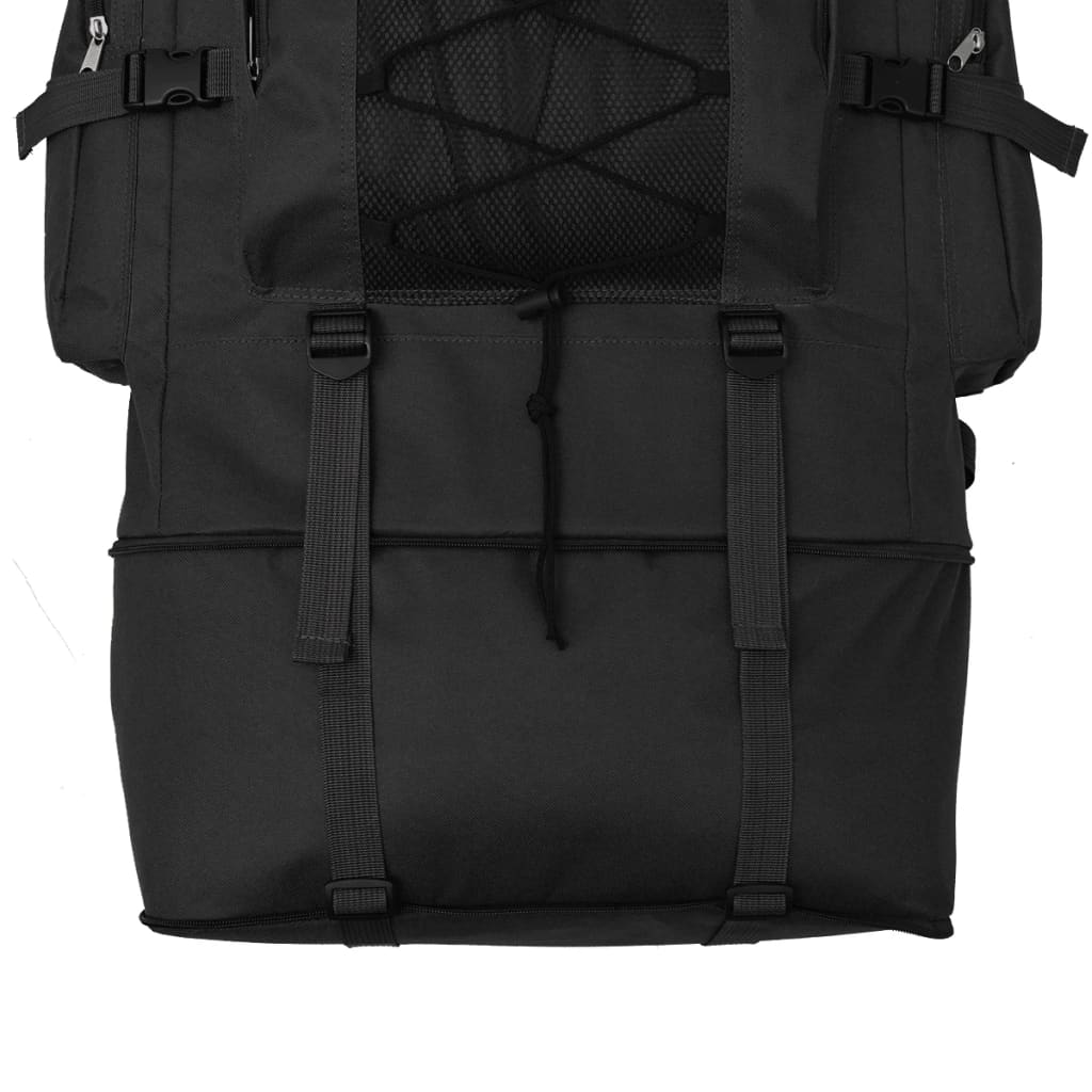 vidaXL XXL 100 L fekete katona stílusú hátizsák