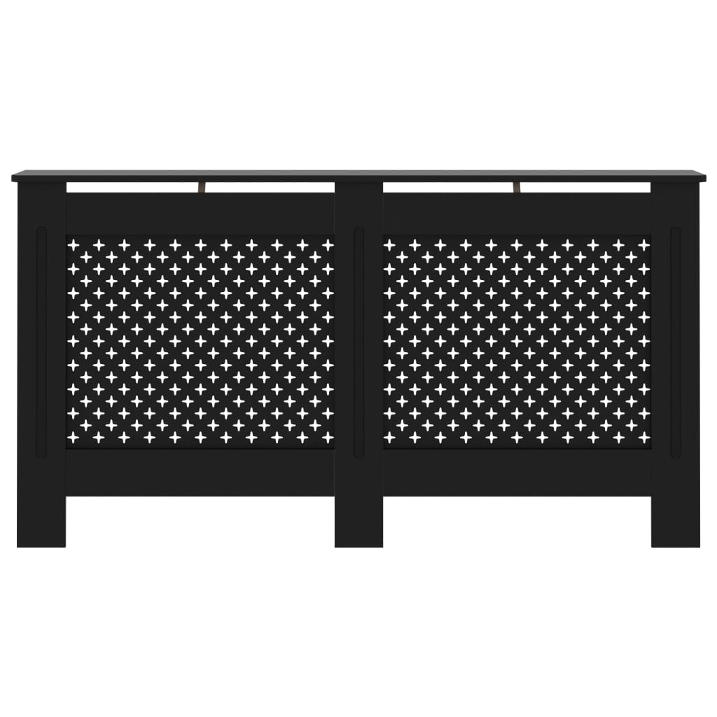 vidaXL fekete MDF radiátorburkolat 152 x 19 x 81,5 cm