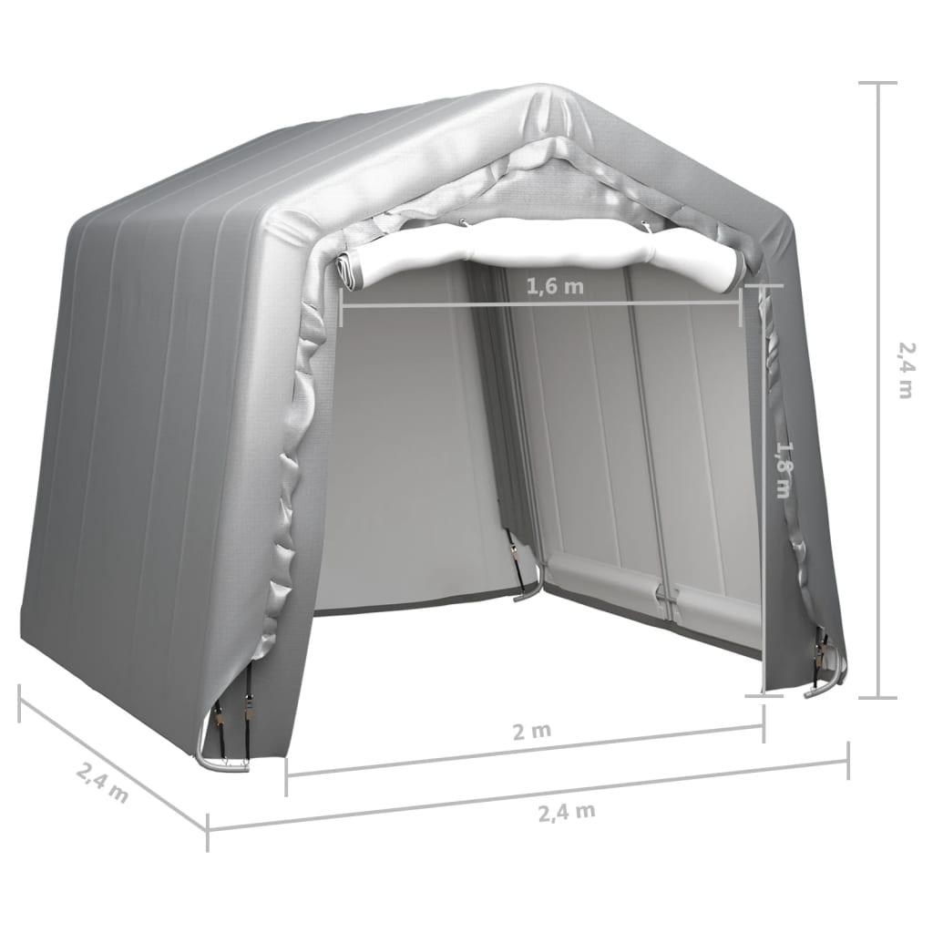vidaXL szürke acél tároló sátor 240 x 240 cm